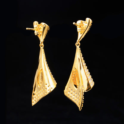 Paved Geometric Earrings 6181