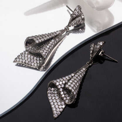 Paved Geometric Earrings 6181