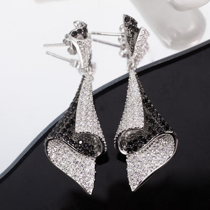 Paved Geometric Earrings 6181