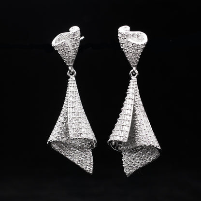 Paved Geometric Earrings 6181