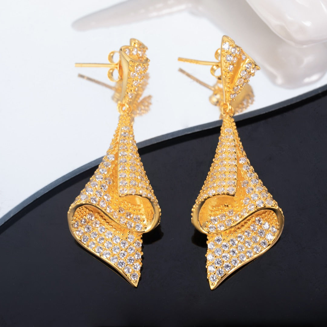 Paved Geometric Earrings 6181