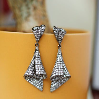 Paved Geometric Earrings 6181