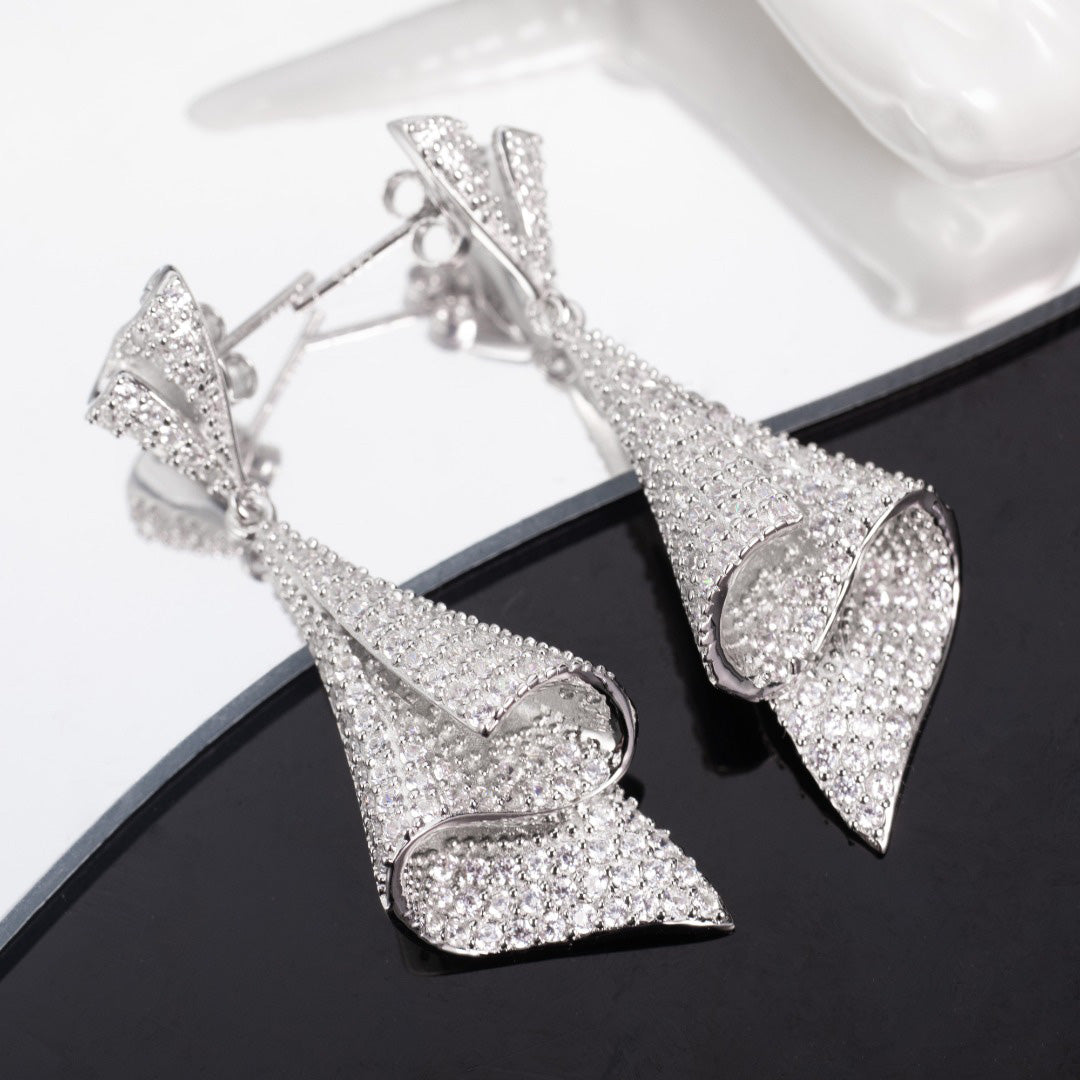 Paved Geometric Earrings 6181