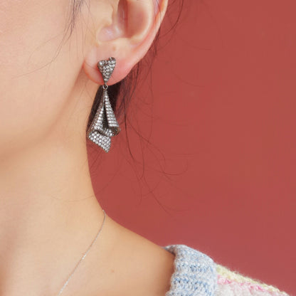 Paved Geometric Earrings 6181