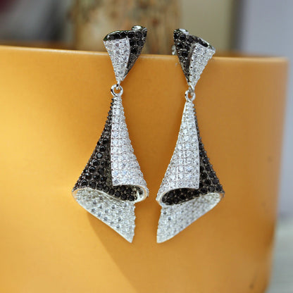 Paved Geometric Earrings 6181