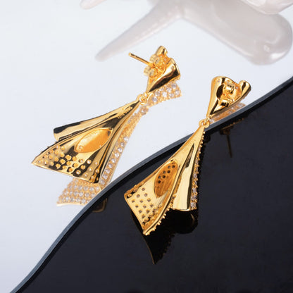 Paved Geometric Earrings 6181