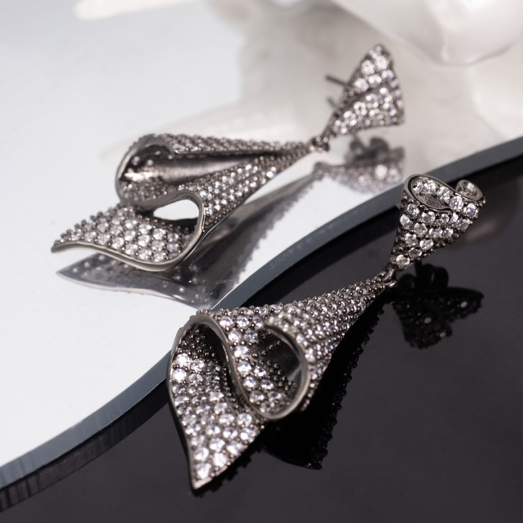 Paved Geometric Earrings 6181