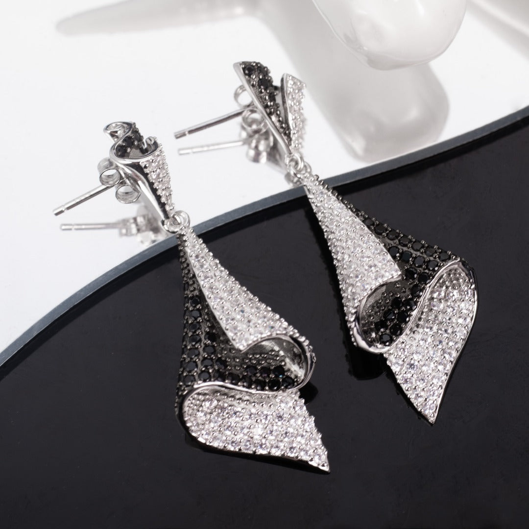 Paved Geometric Earrings 6181