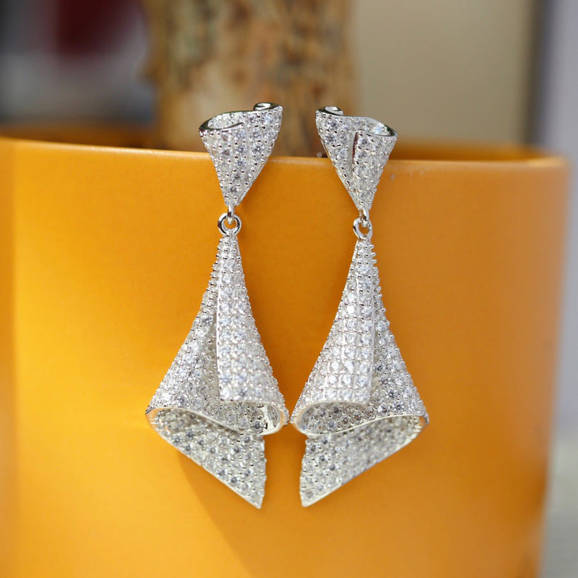 Paved Geometric Earrings 6181