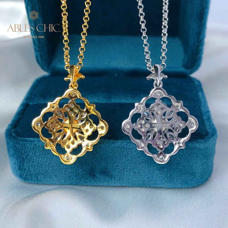 Akoya Pearl Clover Necklace 6186