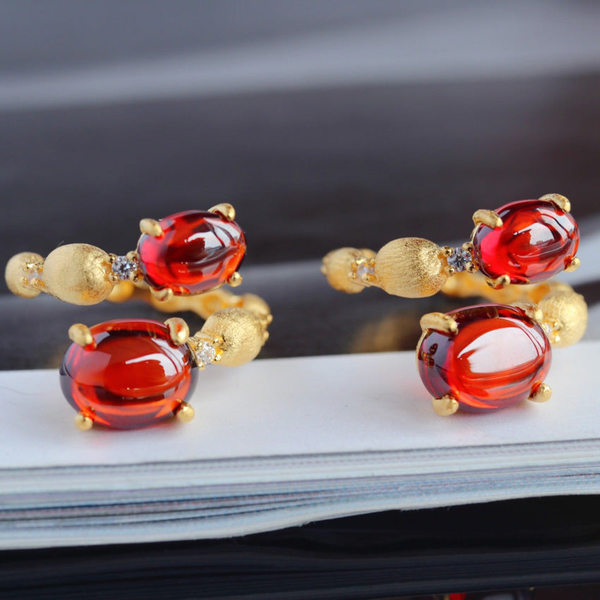 Matt Garnet Open Ring 6189