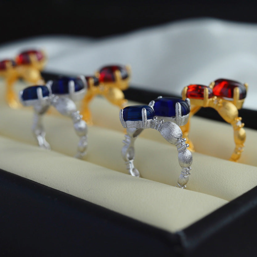 Matt Garnet Open Ring 6189