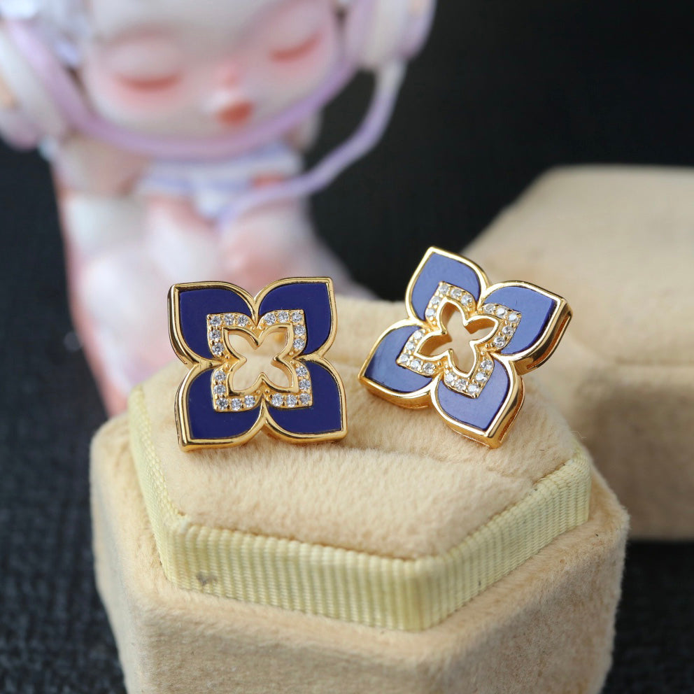 Lapis Clover Earrings 6201