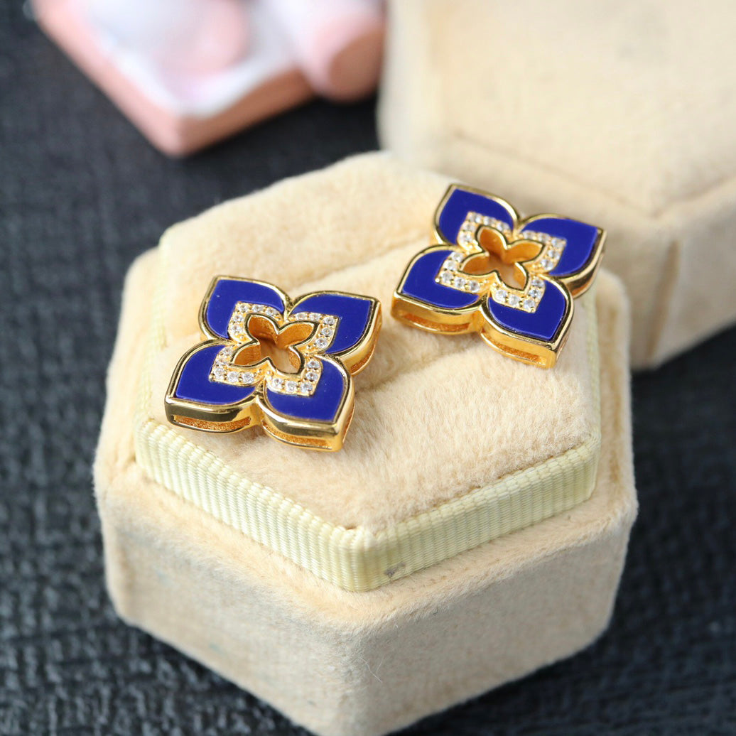 Lapis Clover Earrings 6201