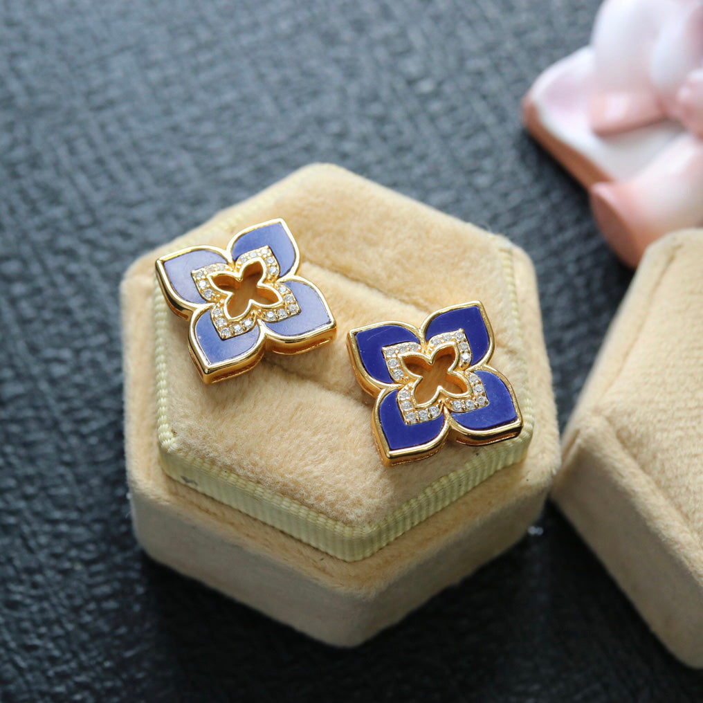 Lapis Clover Earrings 6201