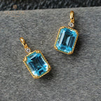 Emerald Cut Topaz Pendant 6205