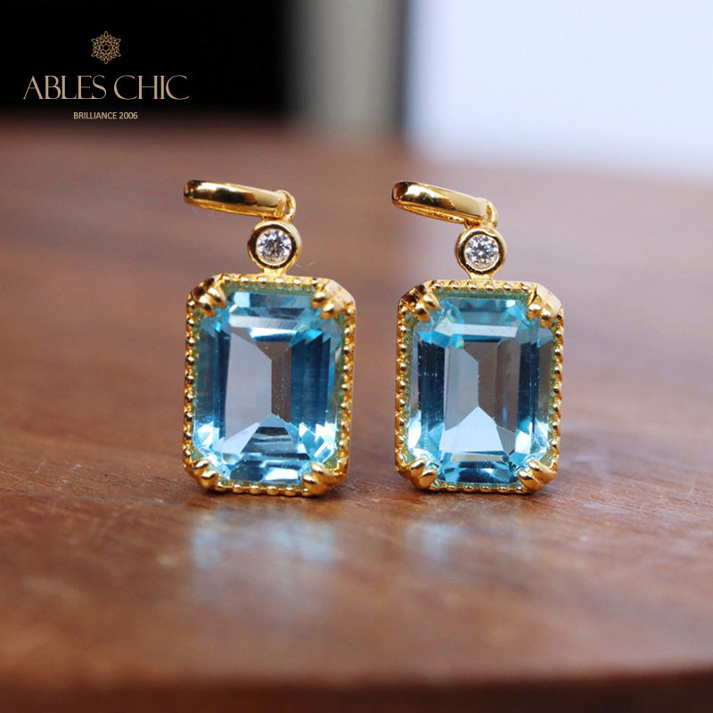 Emerald Cut Topaz Pendant 6205