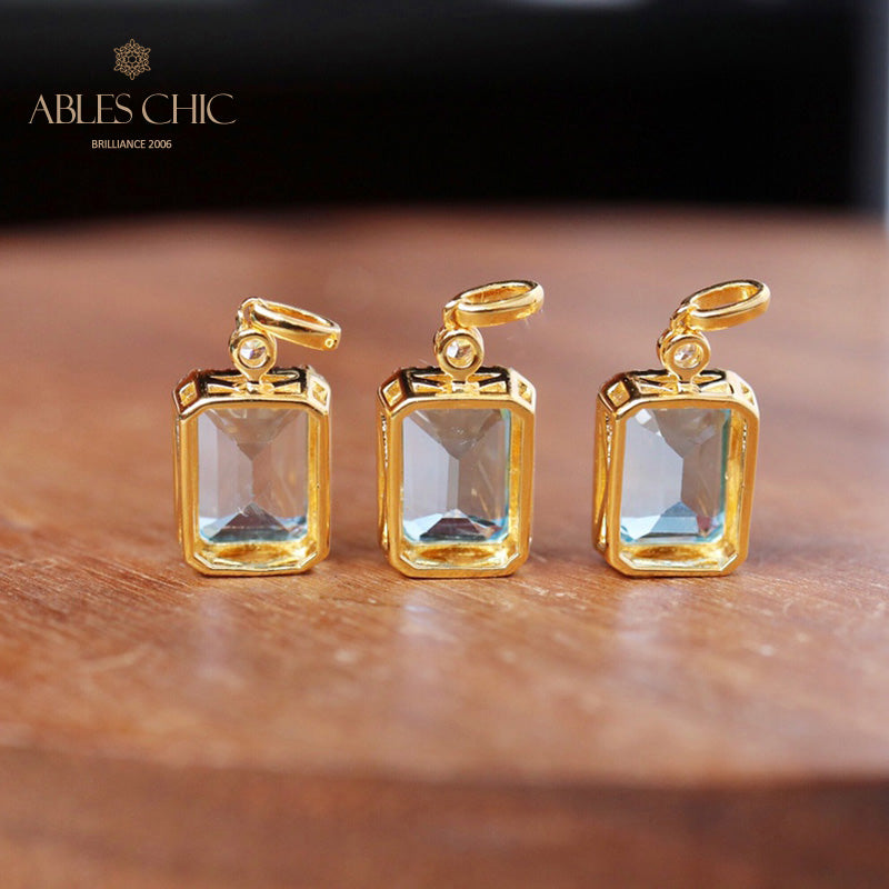Emerald Cut Topaz Pendant 6205
