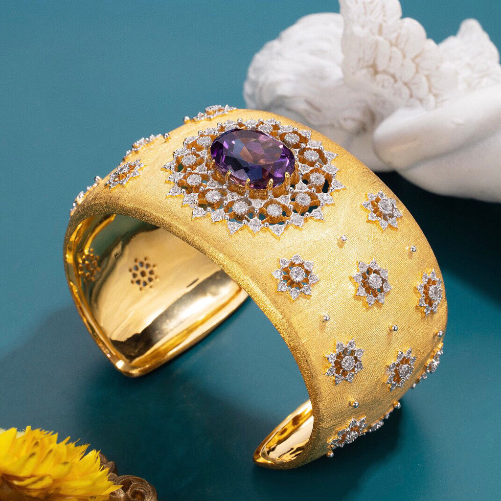 Natural Amethyst Floral Bracelet 6206