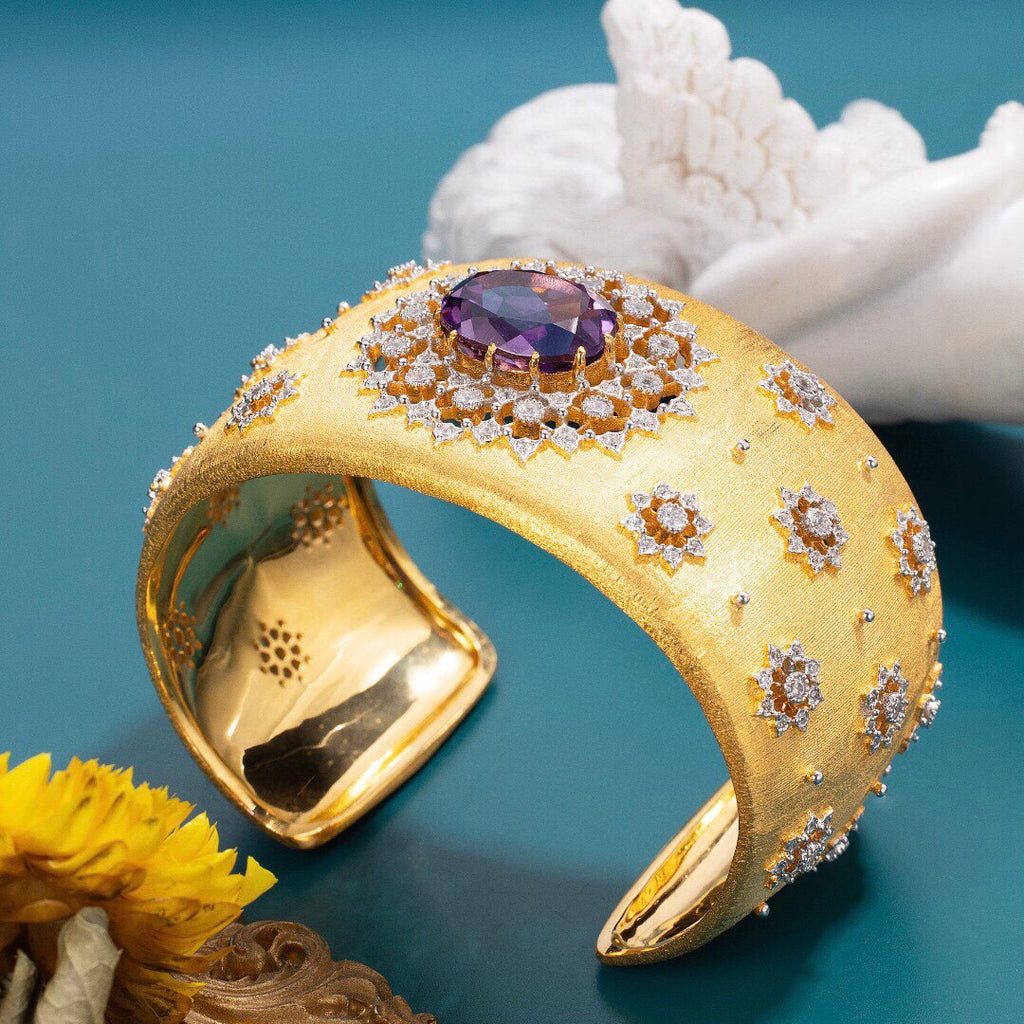 Natural Amethyst Floral Bracelet 6206