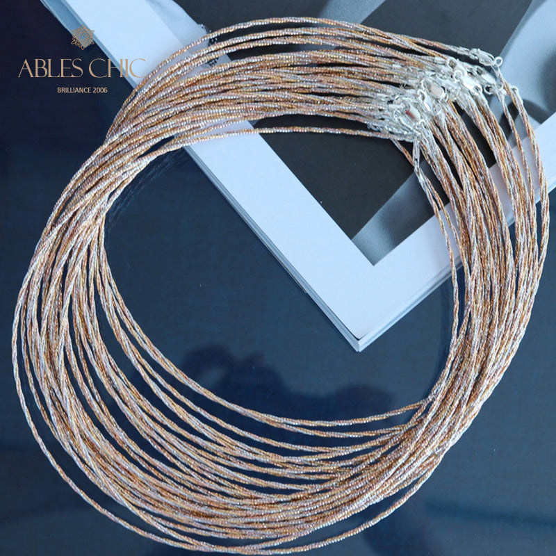 Tri-tone Braided Necklace 6212