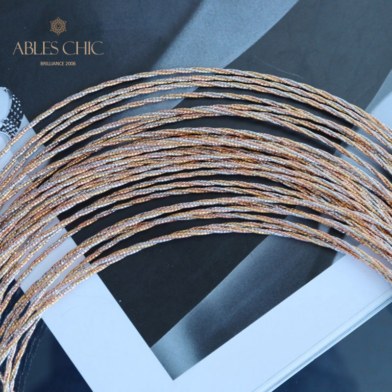 Tri-tone Braided Necklace 6212