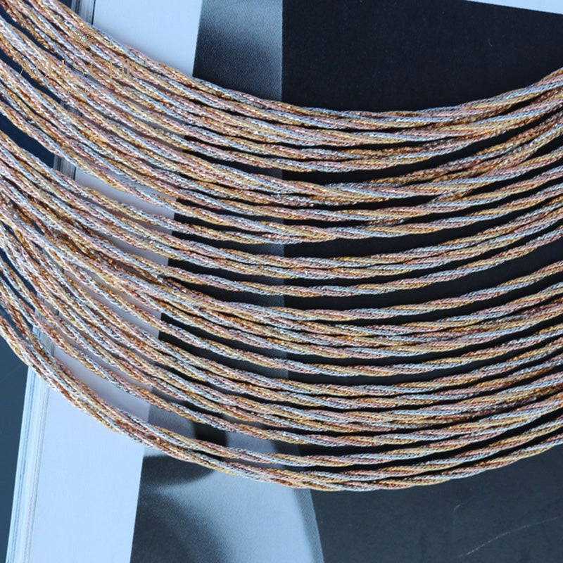 Tri-tone Braided Necklace 6212