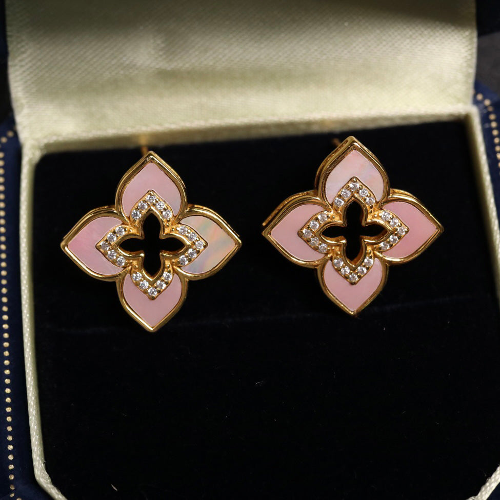 Mother of Pearl Clover Earrings 6226