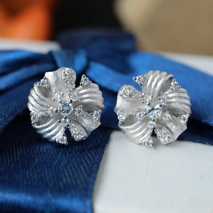 Fabric Element Floral Earrings 6383