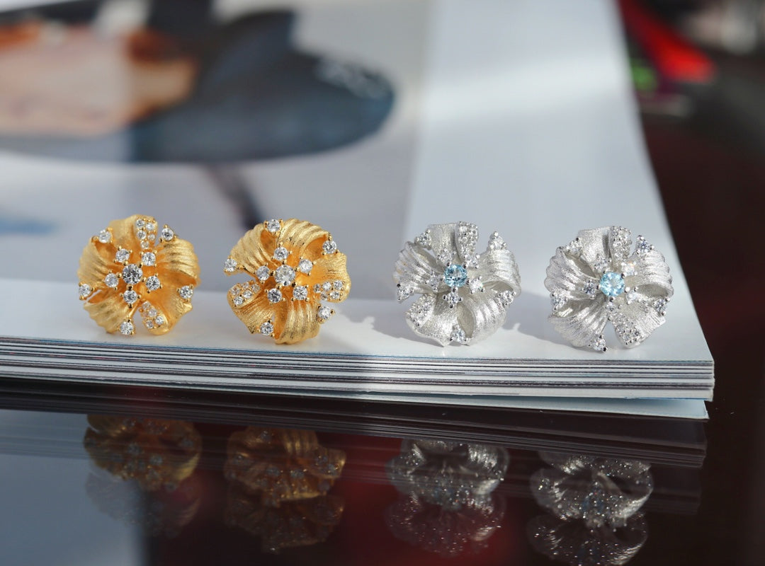 Fabric Element Floral Earrings 6383