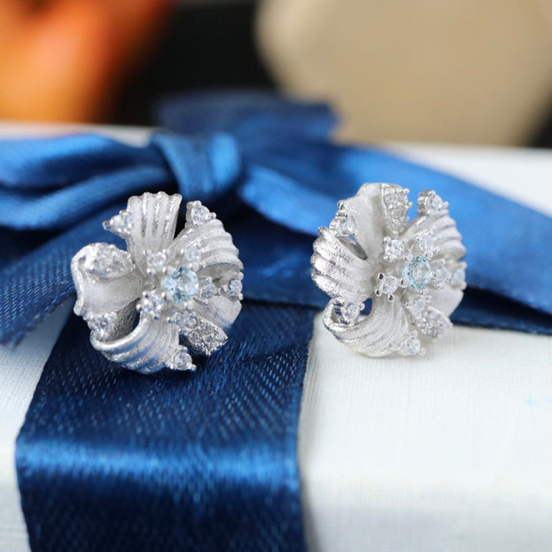 Fabric Element Floral Earrings 6383