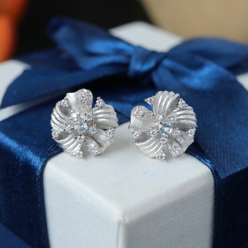 Fabric Element Floral Earrings 6383