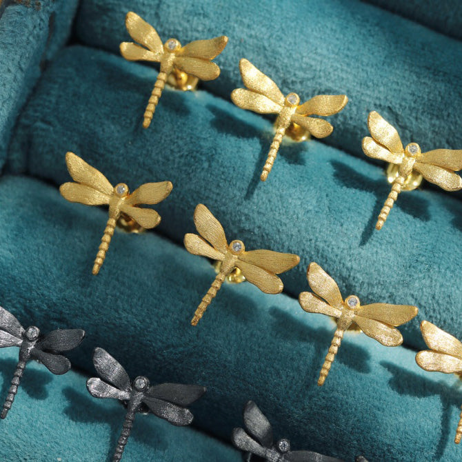 Fabric Element Dragonfly Earrings 6234