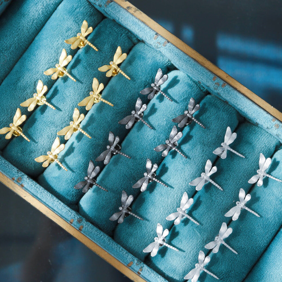 Fabric Element Dragonfly Earrings 6234