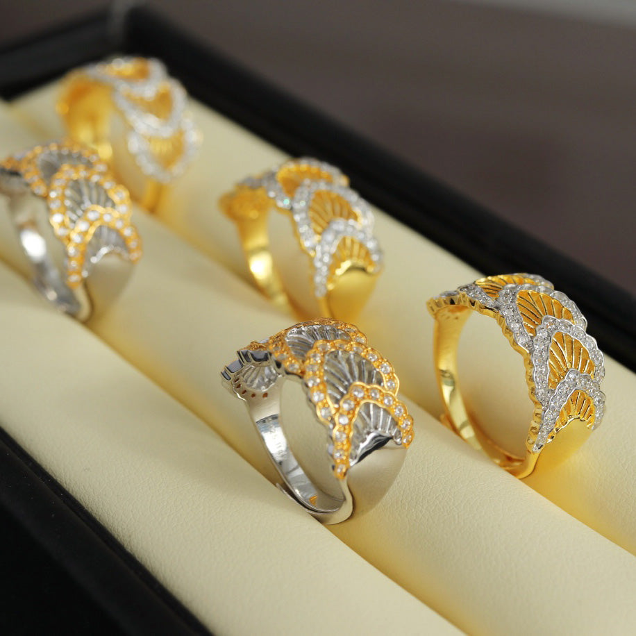 Honeycomb Feather Ring 6236