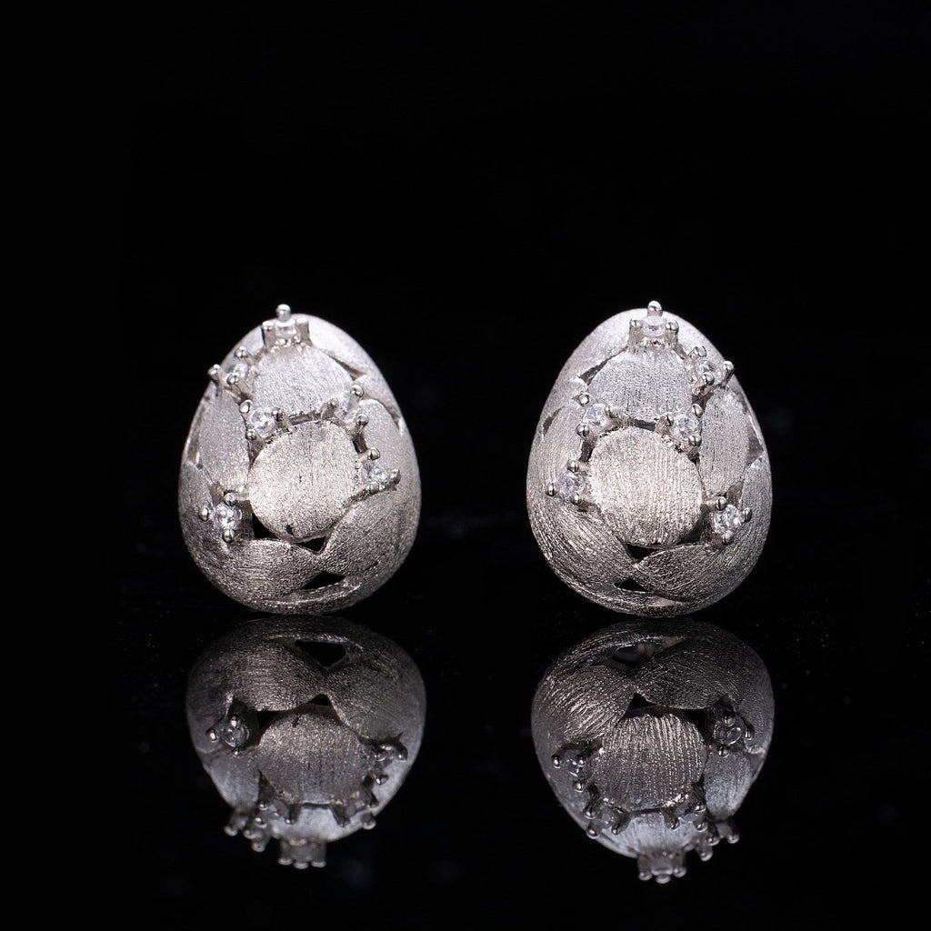 Brushed Egg Earrings 6238