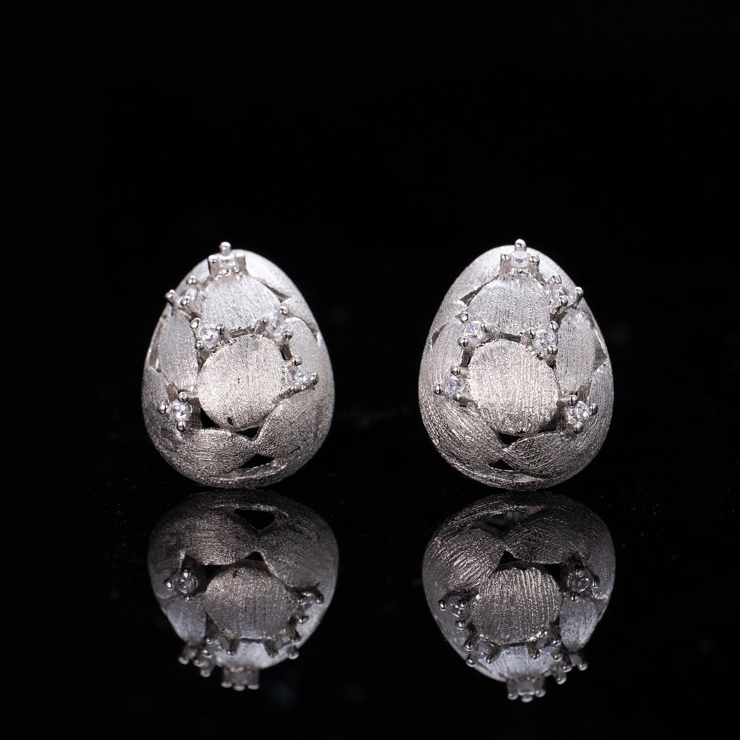 Brushed Egg Earrings 6238