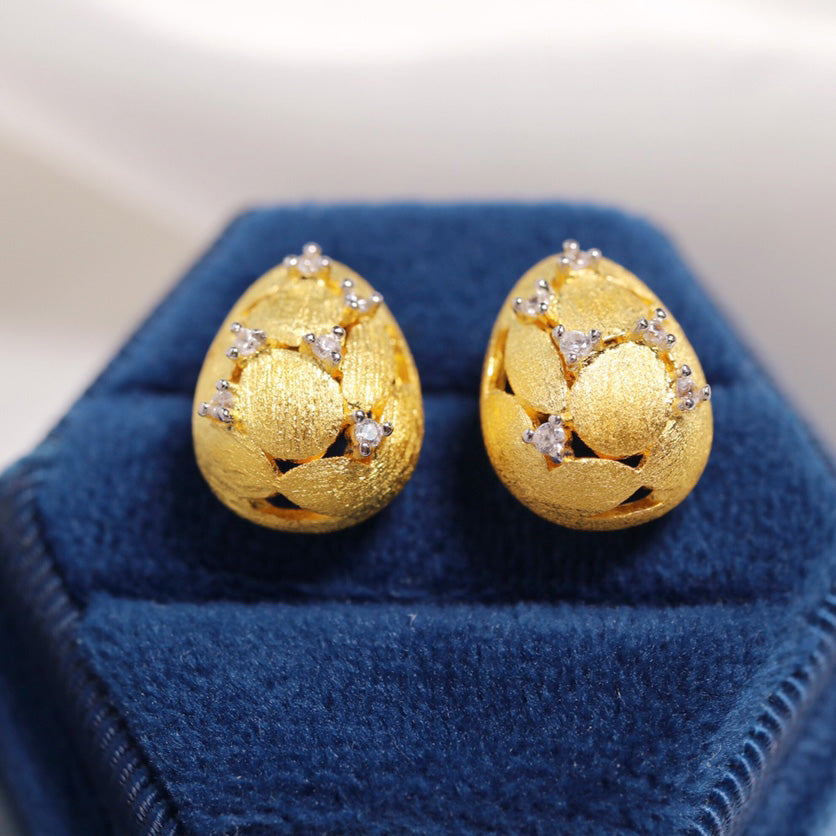 Brushed Egg Earrings 6238