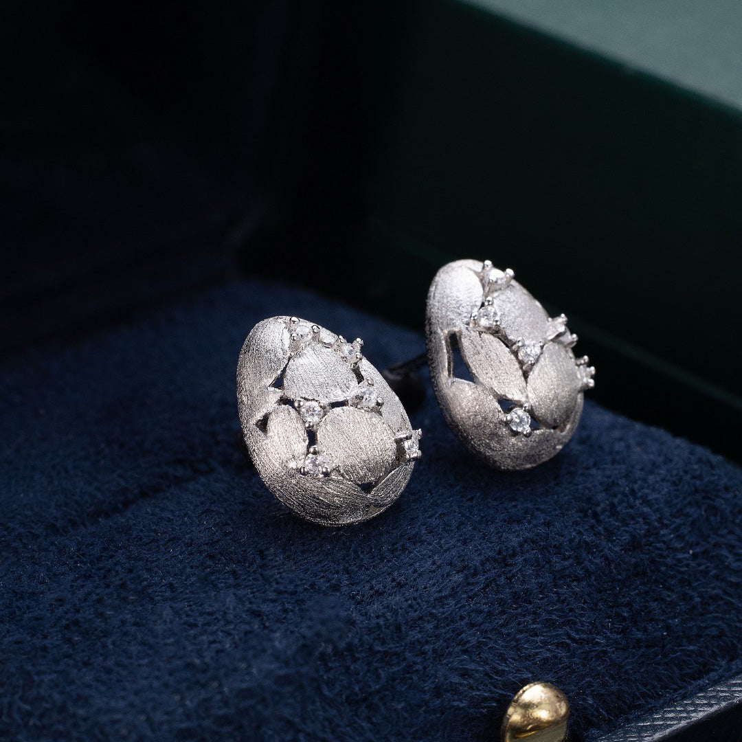 Brushed Egg Earrings 6238