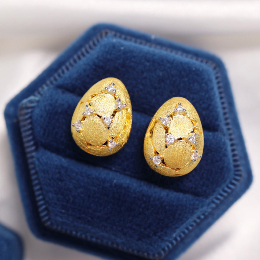 Brushed Egg Earrings 6238