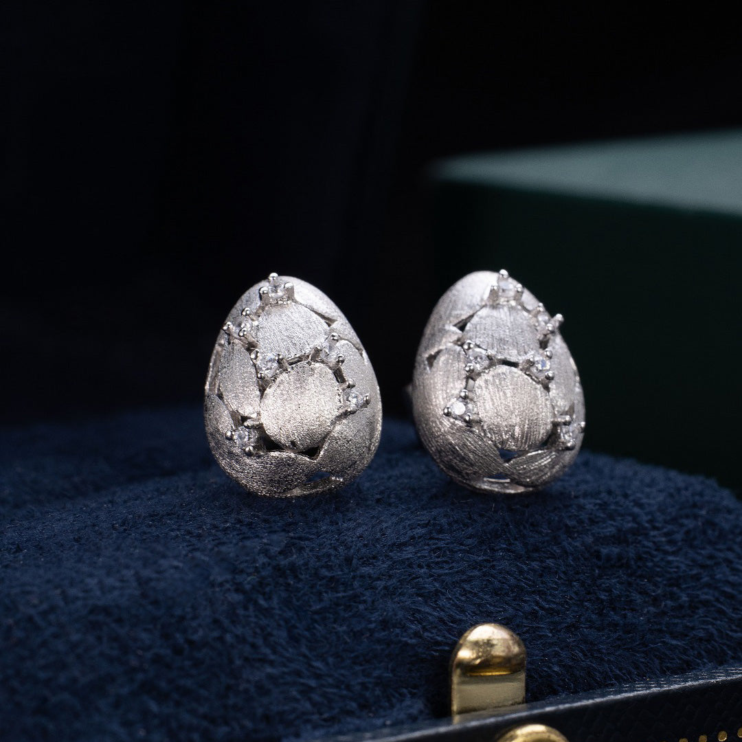 Brushed Egg Earrings 6238