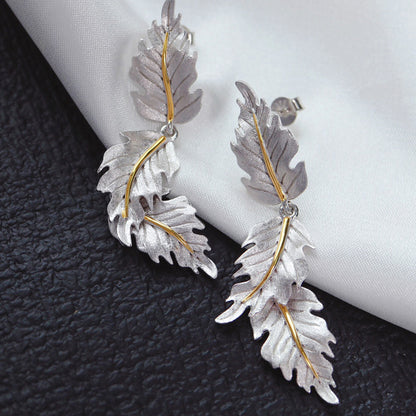 Silky Long Leaf Earrings 6239