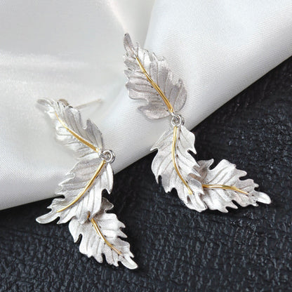 Silky Long Leaf Earrings 6239