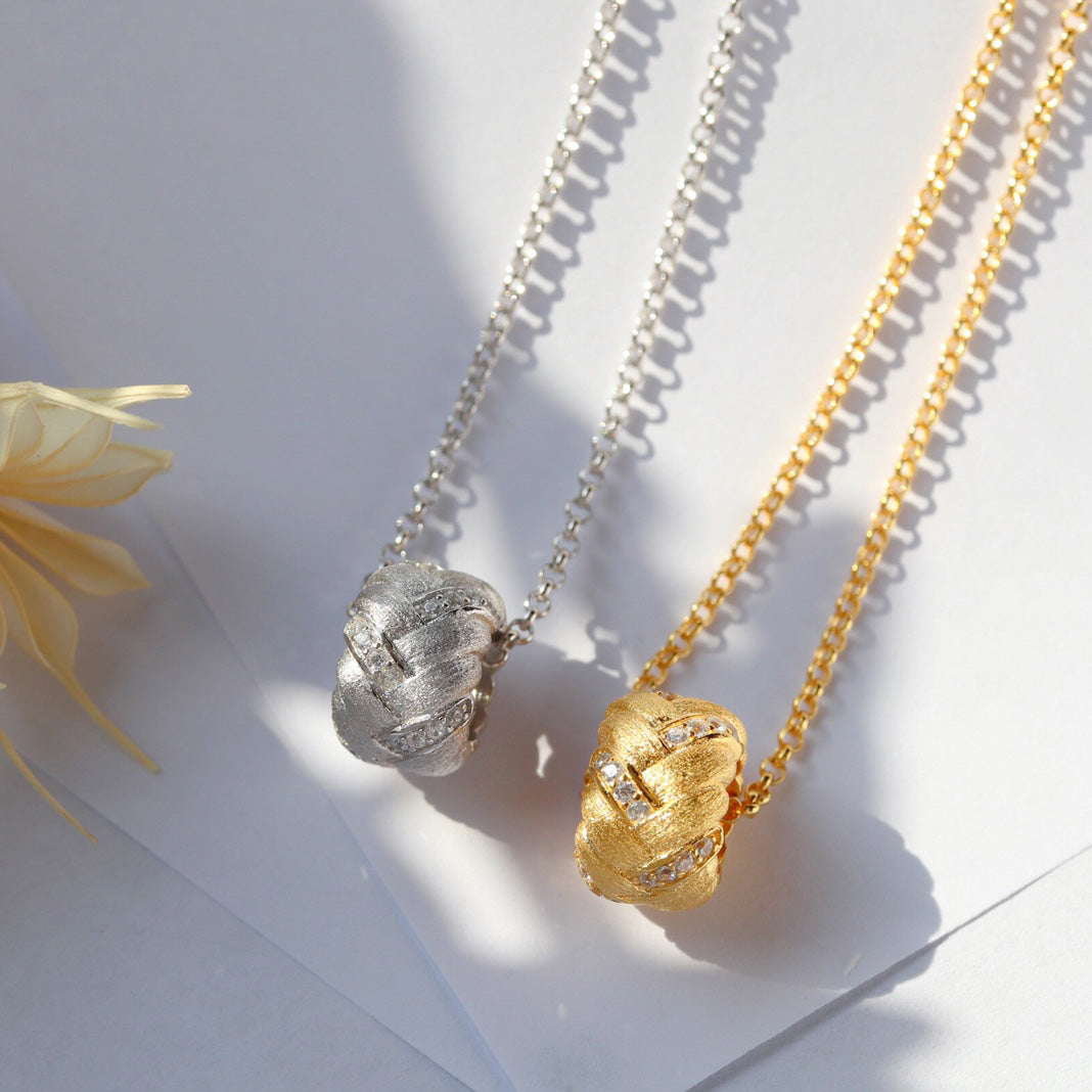 Fabric Pattern Ring Necklace 6256