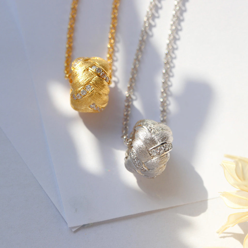 Fabric Pattern Ring Necklace 6256