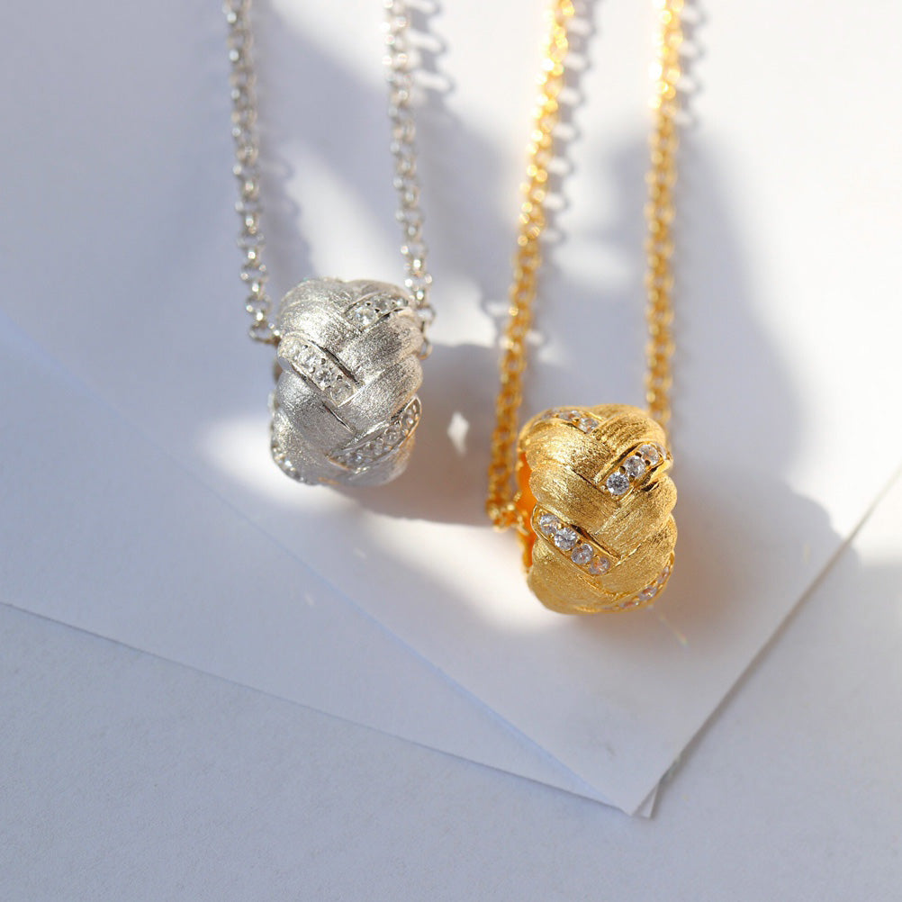 Fabric Pattern Ring Necklace 6256