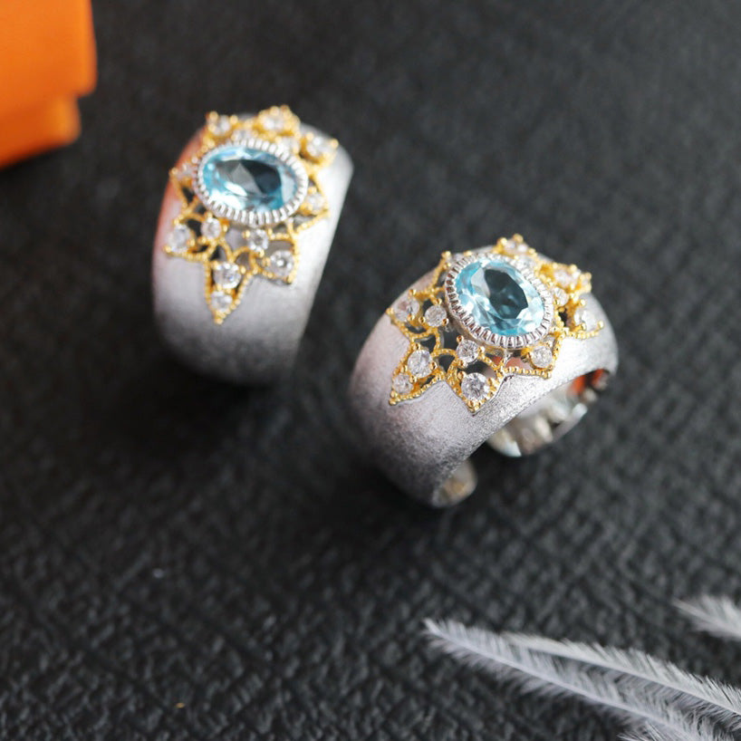 Natural Topaz Starry Ring 6273