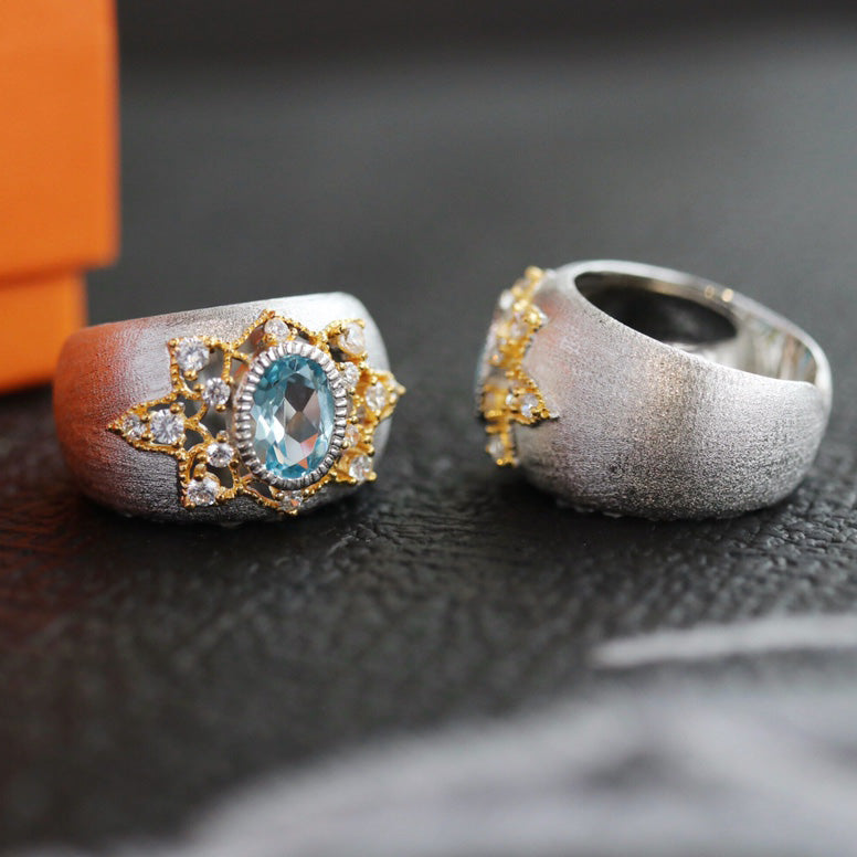 Natural Topaz Starry Ring 6273