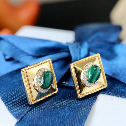 Malachite Rhombus Earrings 6280