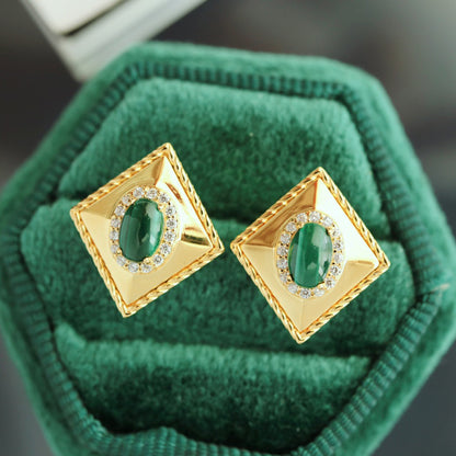 Malachite Rhombus Earrings 6280